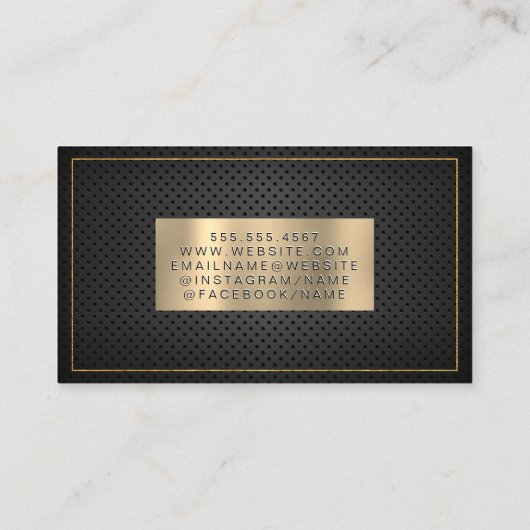 Carte De Visite Bordure or | Maillage perforé (Dos)