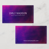 Carte De Visite Bordure or teintes pourpres (Devant / Derrière)
