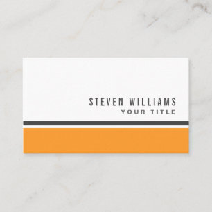 Carte De Visite Bordure orange gris moderne blanc
