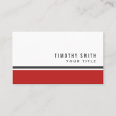 Carte De Visite Bordure rouge gris moderne stylisé blanc professio (Devant)