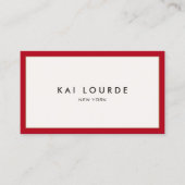 Carte De Visite Bordure rouge moderne professionnel (Devant)