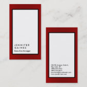 Carte De Visite Bordure rouge verticale blanc noir clair gestionna (Devant / Derrière)