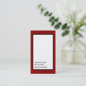 Carte De Visite Bordure rouge verticale blanc noir clair gestionna (Debout devant)