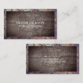 Carte De Visite Bordure rouillée | Grungy Grungy Metal (Devant / Derrière)