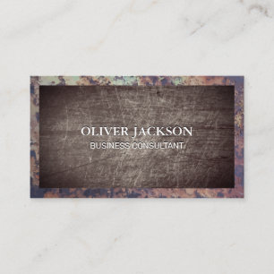 Carte De Visite Bordure rouillée   Grungy Grungy Metal