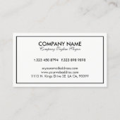 Carte De Visite Bordure simple et réversible noire et blanche (Dos)