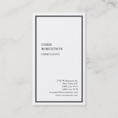 Carte De Visite Bordure spéciale gris blanc moderne unique (Devant)