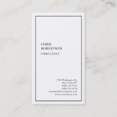 Carte De Visite Bordure spéciale gris blanc moderne unique (Devant)