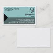 Carte De Visite Bordure Triangle - Nuances de Bleu Vert Clair (Devant / Derrière)