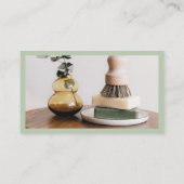 Carte De Visite Bordure verte Sage Code QR et insertion photo (Dos)