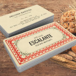 Carte De Visite Bordure vintage Retro Beige Brown Rouge Texté<br><div class="desc">Laissez vos cartes refléter votre caractère et votre entreprise en choisissant notre carte de visite de style rétro rustique. Que vous soyez propriétaire d’une entreprise vintage de vêtements, d’un magasin d’artisanat, d’un brasseur de vin ou tout simplement d’un look éphémère à la fois antique et chic de ce design, vous...</div>