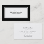 Carte De Visite Bordures blanches avant-sol noir (Devant / Derrière)