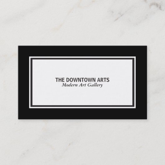 Carte De Visite Bordures blanches avant-sol noir (Devant)