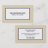 Carte De Visite Bordures blanches avant-sol noir (Devant / Derrière)