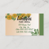 Carte De Visite Bordures de fleurs et feuilles d'Art numérique (Dos)