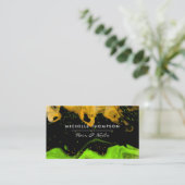 Carte De Visite Bordures de néon orange et vert (Debout devant)