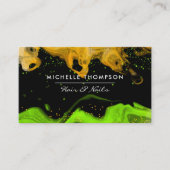 Carte De Visite Bordures de néon orange et vert (Devant)