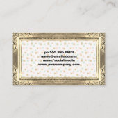 Carte De Visite Bordures de trames d'or | Parties scintillant Chic (Dos)
