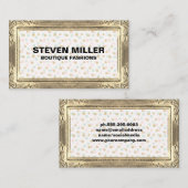 Carte De Visite Bordures de trames d'or | Parties scintillant Chic (Devant / Derrière)