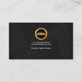 Carte De Visite Bordures d'or en marbre noir Chauffeur professionn (Dos)