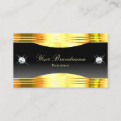 Carte De Visite Bordures d'or Ombre noir luxueuses avec code QR (Devant)