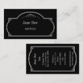 Carte De Visite Bordures florales élégantes, blanches (Devant / Derrière)