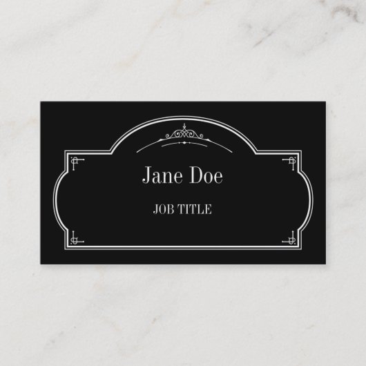 Carte De Visite Bordures florales élégantes, blanches (Devant)