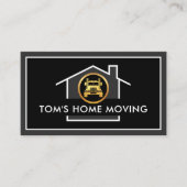Carte De Visite Bordures gris simples Accueil Déménagement (Devant)