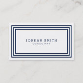 Carte De Visite Bordures modernes double couleur blanc et bleu mar (Devant)