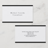 Carte De Visite Bordures noires simples et élégantes (Devant / Derrière)