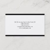 Carte De Visite Bordures noires simples et élégantes (Dos)