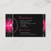 Carte De Visite Bordures ornées de noir et rose luxueuses avec pho (Dos)