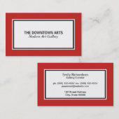 Carte De Visite Bordures rouges avant-plan blanches (Devant / Derrière)