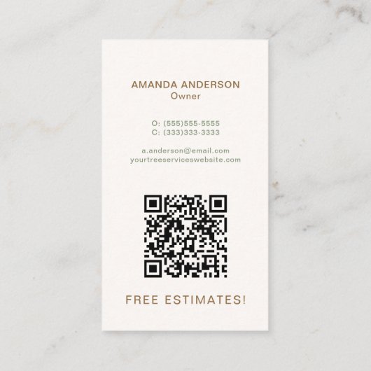 Carte de visite boriste du code QR (Dos)