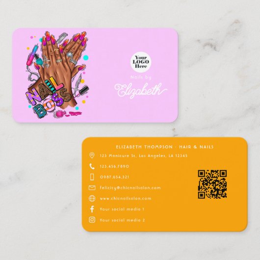 Carte De Visite Boss de clou afro-américain (Devant / Derrière)