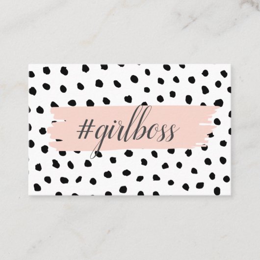 Carte De Visite Boss et points noirs Pastel Rose moderne (Devant)