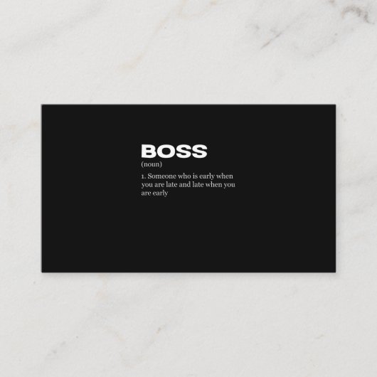 Carte De Visite Boss Funny Définition Joyeux Boss's Day (Devant)