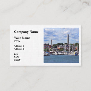 Carte De Visite Boston MA - Marina avec Bunker Hill Monument