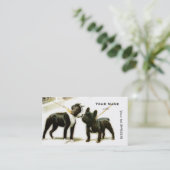 CARTE DE VISITE BOSTON TERRIER&BOULEDOGUE FRANÇAIS (Debout devant)