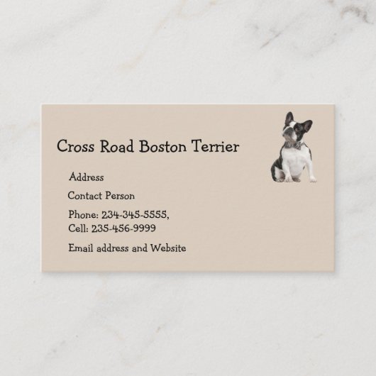 Carte De Visite Boston Terrier Chien animal animal animal animal a (Devant)