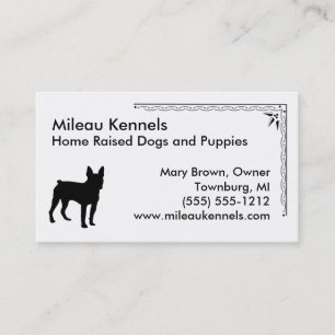 Carte De Visite Boston Terrier Silhouette