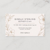 Carte De Visite Botanical Blush and Black Esthetician Beauty  (Dos)