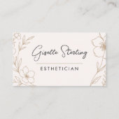 Carte De Visite Botanical Blush and Black Esthetician Beauty  (Devant)