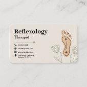 Carte De Visite Botanical Elements & Footprint - Reflexology (Devant)