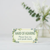 Carte De Visite Botanical Hard of Hearing Green Deafness (Debout devant)