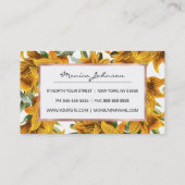 Carte De Visite Botanical rustic orange green lily trendy floral (Dos)