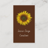 Carte De Visite Botanical Sunflower QR code Designer Rustic (Devant)