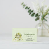 Carte De Visite BotanicalLightGreen HolisticWellness Appointment& (Debout devant)