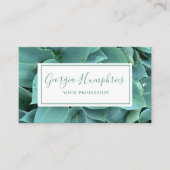 Carte de visite botanique à feuilles vertes (Devant)