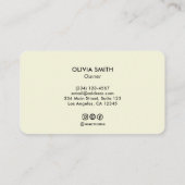 Carte De Visite Botanique Abstraite de terre cuite du milieu du si (Dos)